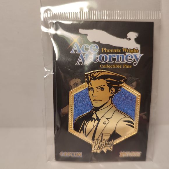 Ace Attorney Older Phoenix Wright Enamel Pin Official Capcom Collectible Brooch - Picture 2 of 3